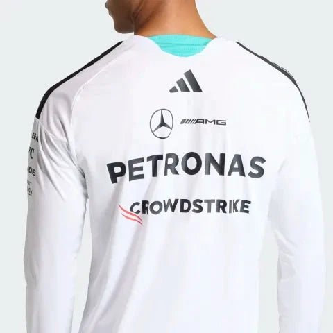 Camiseta De Manga Larga Del Equipo Mercedes AMG Petronas Fórmula 1 2026 Para Hombre - Negro/Blanco - Imagen 11