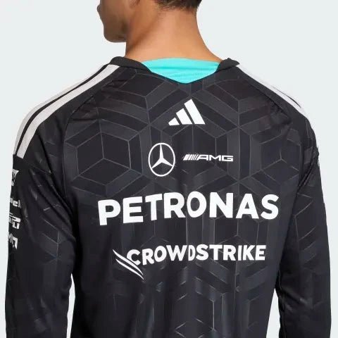 Camiseta De Manga Larga Del Equipo Mercedes AMG Petronas Fórmula 1 2026 Para Hombre - Negro/Blanco - Imagen 6