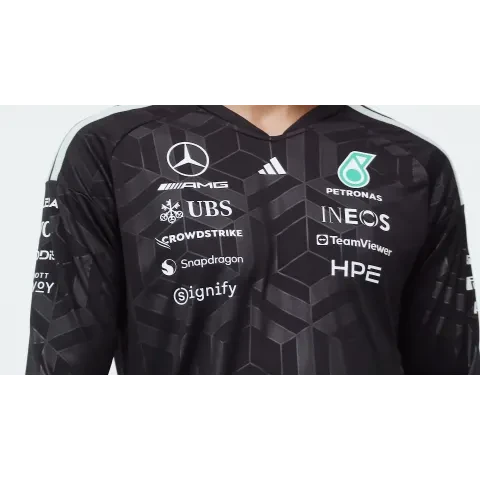 Camiseta De Manga Larga Del Equipo Mercedes AMG Petronas Fórmula 1 2026 Para Hombre - Negro/Blanco - Imagen 13