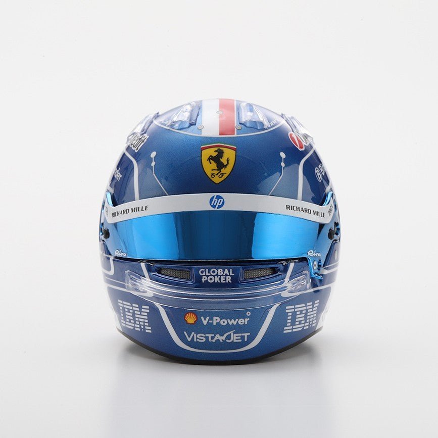 Looksmart Scuderia Ferrari F1 Team Charles Leclerc 2025 Miami GP Mini casco Adultos - Azul - Escala 1:5 - Imagen 5