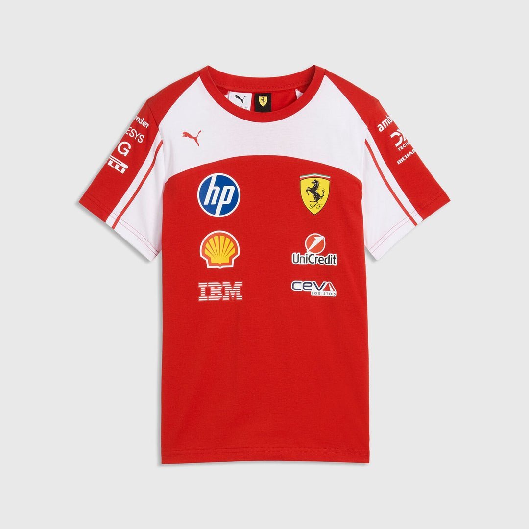 Camiseta Infantil Del Equipo Scuderia Ferrari F1 2026 - Rojo Puma Juvenil