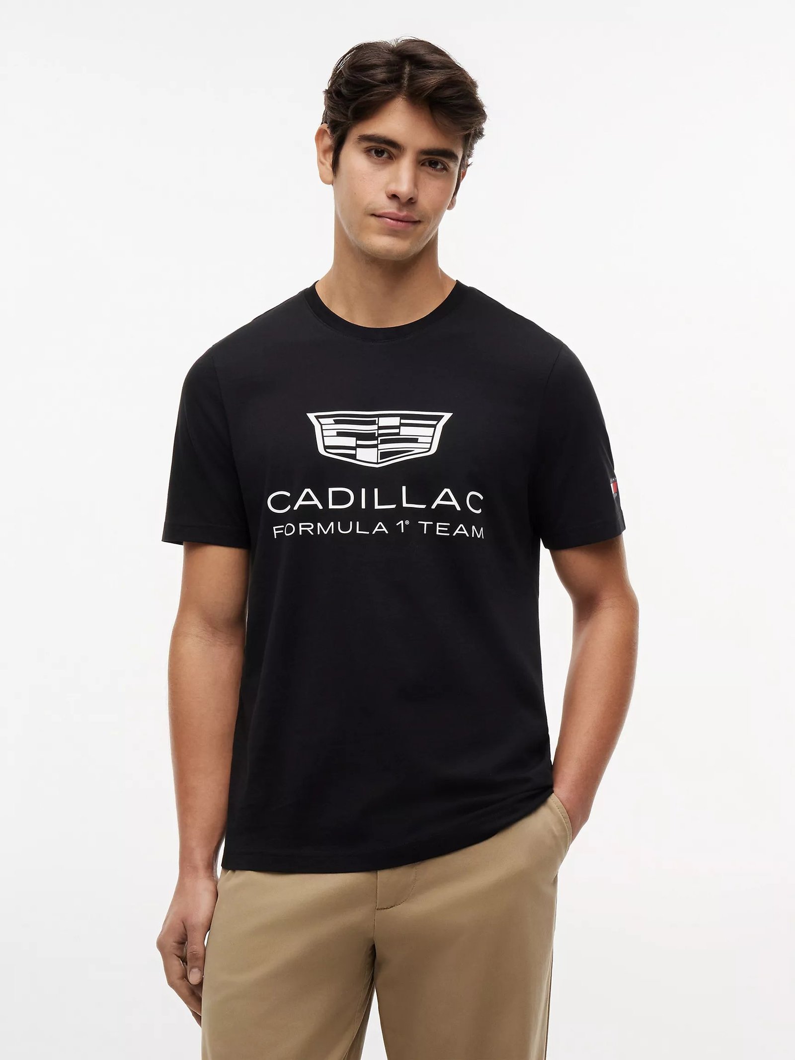 Camiseta con logotipo Cadillac F1 Racing Crest negra